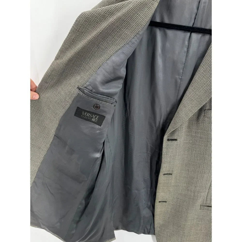 VERSACE Classic V2 Vintage Beige 3 Button Blazer Jacket